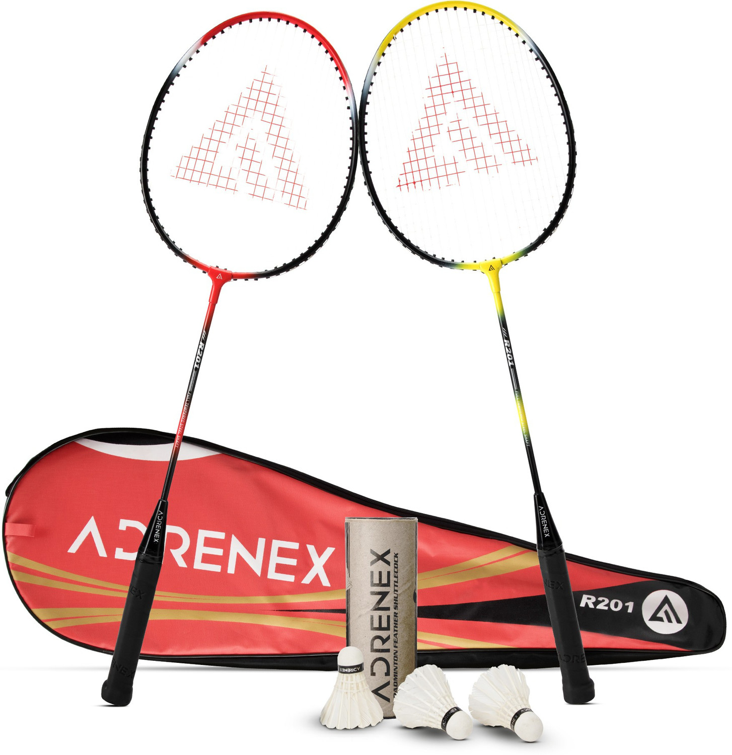 Image of Adrenex R201 Combo - 2 Racquet with Shuttle Badminton Kit