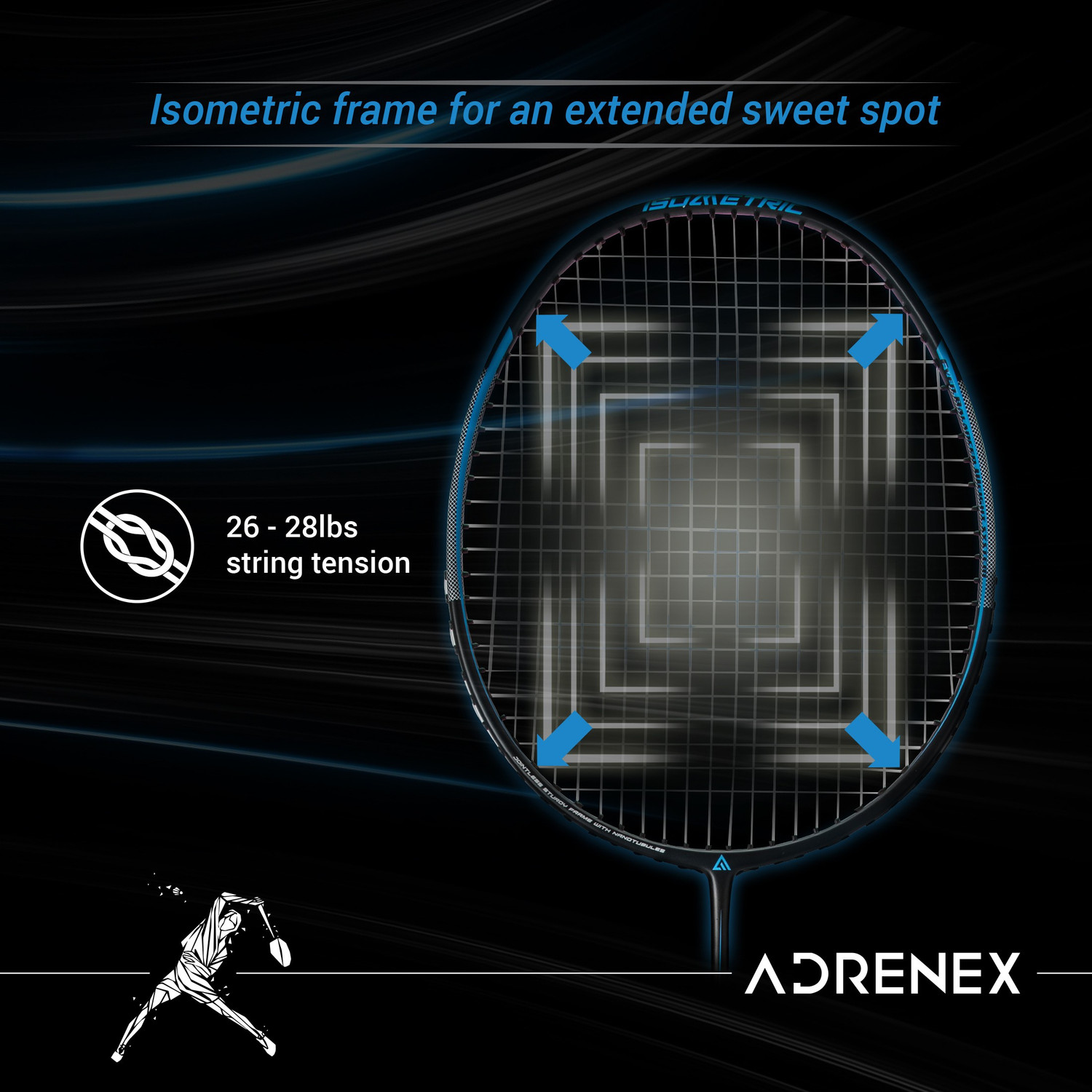 Image of Adrenex by Flipkart R501 Full Graphite Badminton Racquet Black, Blue Strung