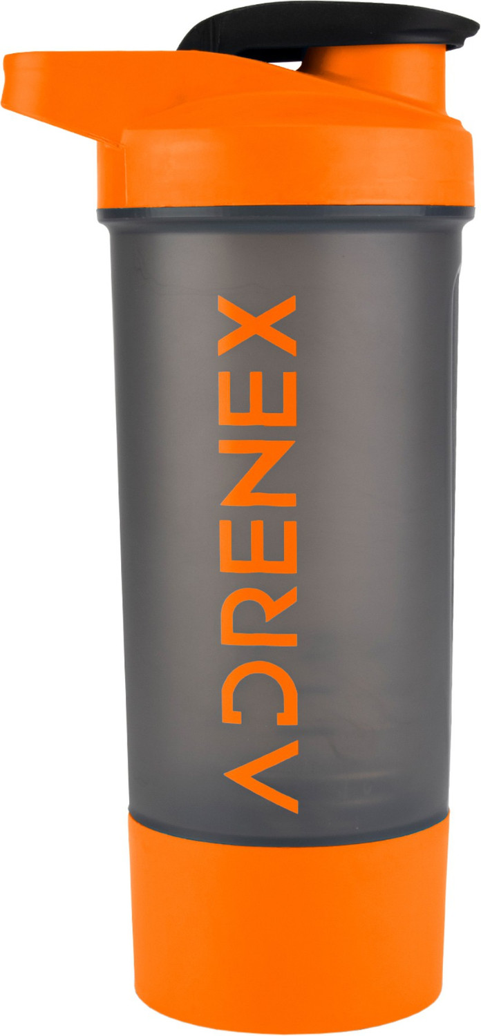 Image of Adrenex BPA Free Gym Bottle with Single Supplement Storage Compartment and Mixer Ball 700 ml Plastic Shaker