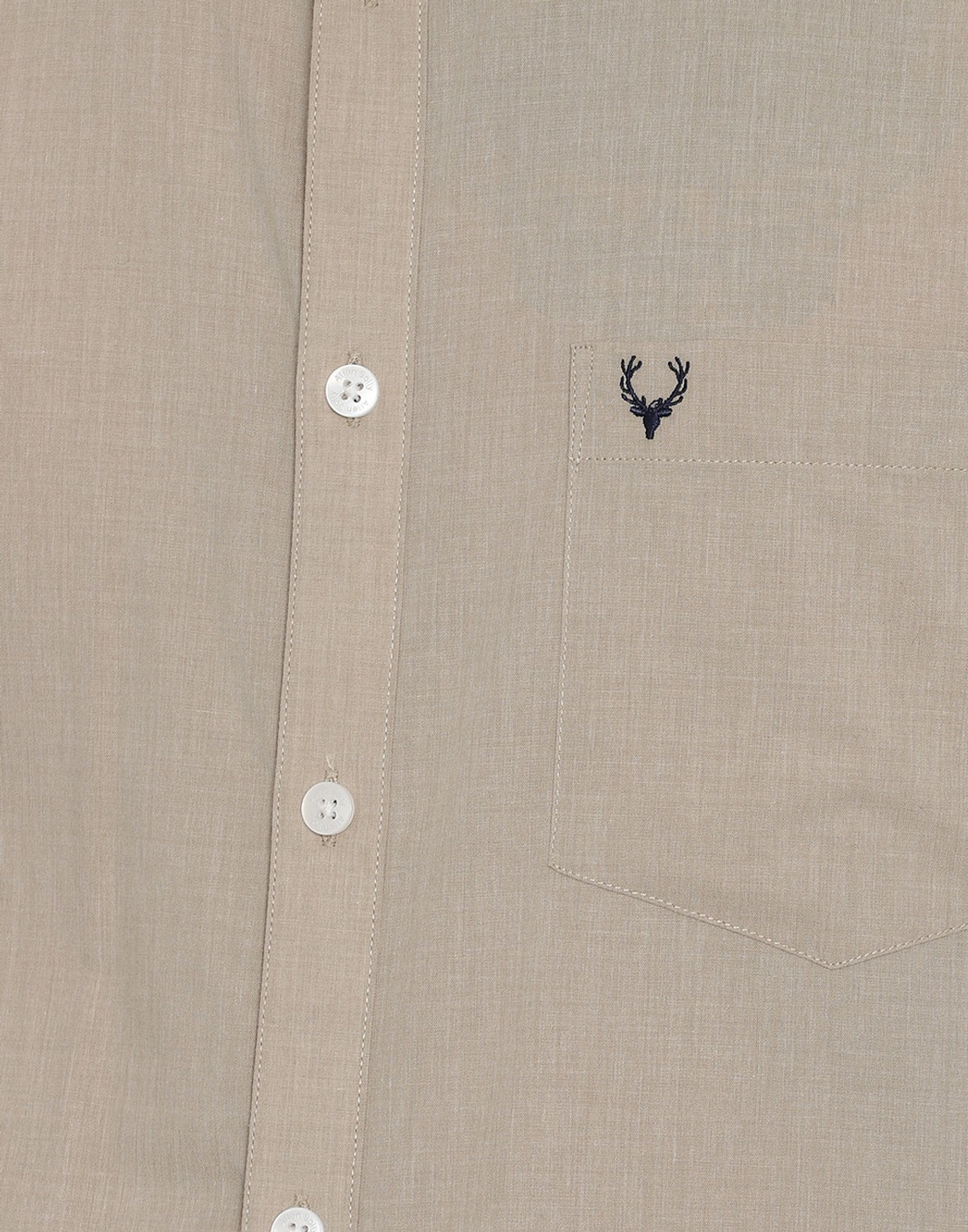 Image of Allen Solly Men Solid Casual Beige Shirt