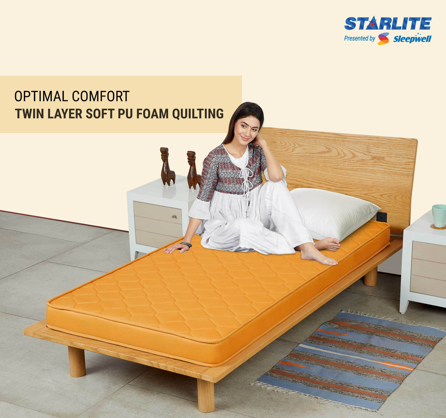 Image of Starlite Splendors Select by Extra Firm PUF 4 inch Single PU Foam Mattress