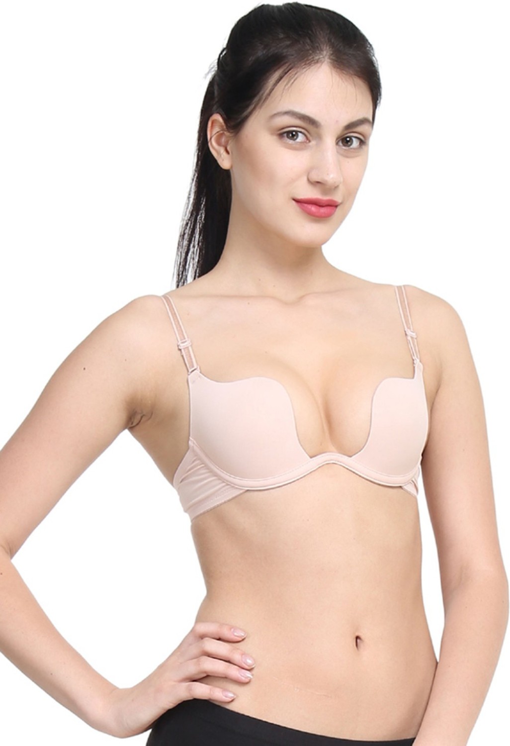 PrivateLifes Beautiful Fantastic Women Plunge Lightly Padded Bra (Beige) - Price  History