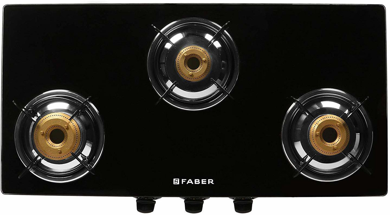 Image of FABER Jumbo 3BB BK Glass Manual Gas Stove