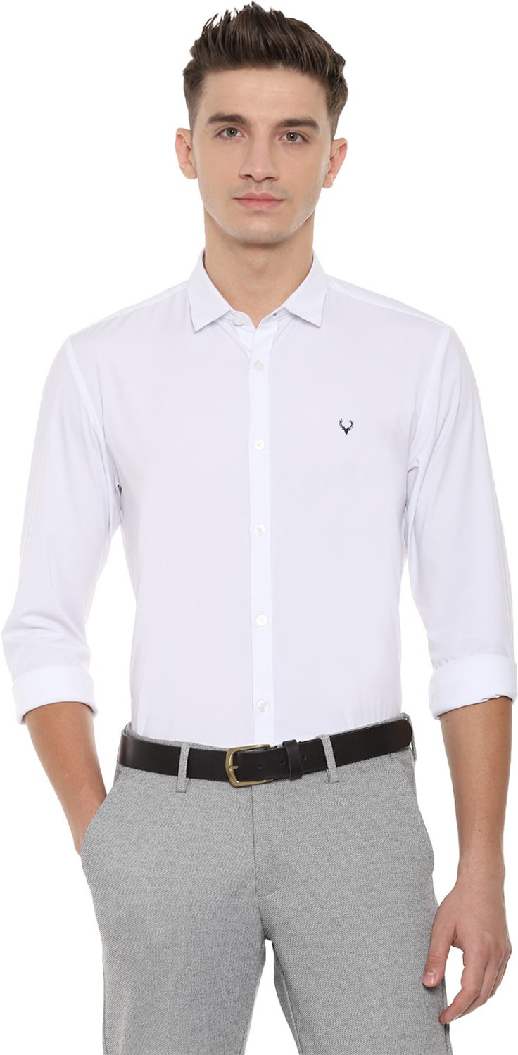 Image of Allen Solly Men Solid Casual White Shirt
