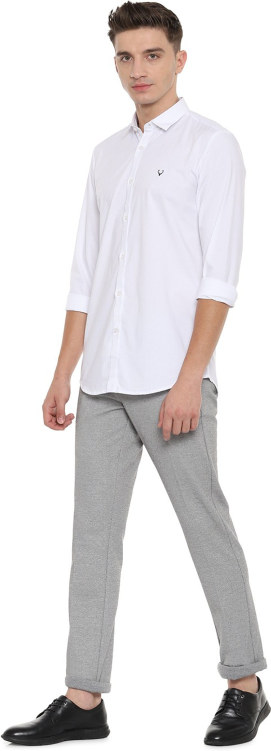 Image of Allen Solly Men Solid Casual White Shirt