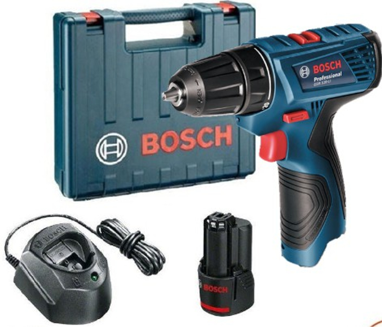 Image of BOSCH GSR 120-LI, with GBA 12V 2.0Ah Battery, GL 1220 CV Charger & Carrying Case - 12V GSR 120-Li Cordless Drill