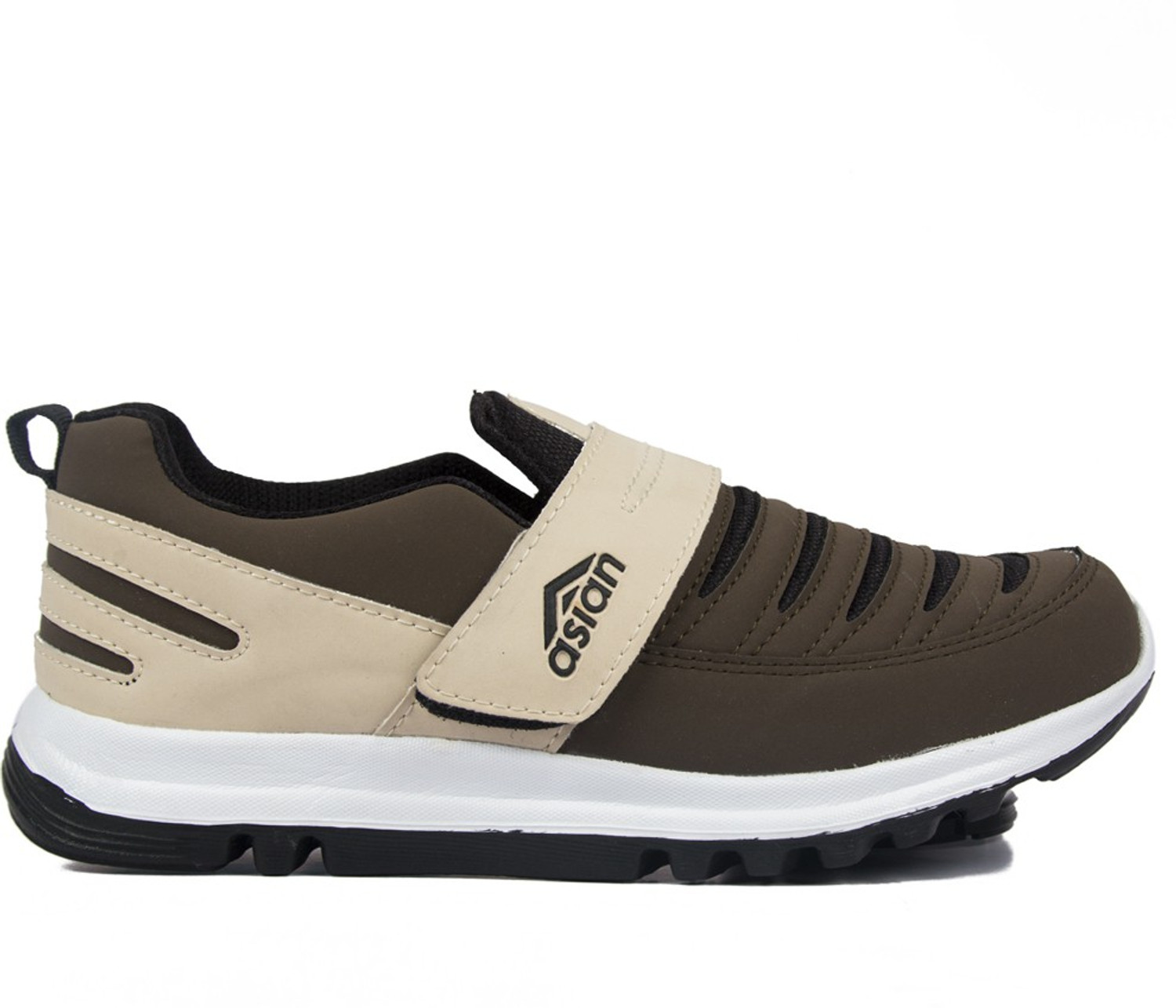 Image of asian Superfit laceless sports shoes for men | Stylish Casual sneakers for men without laces | running shoes for boys | Slip on brown shoes for running, walking, gym, trekking & party Running Shoes For Men