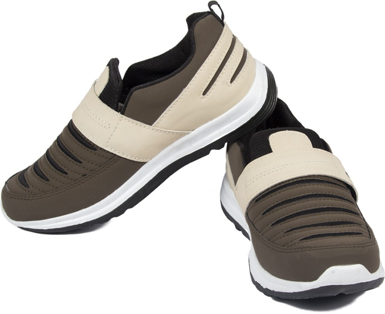 Image of asian Superfit laceless sports shoes for men | Stylish Casual sneakers for men without laces | running shoes for boys | Slip on brown shoes for running, walking, gym, trekking & party Running Shoes For Men