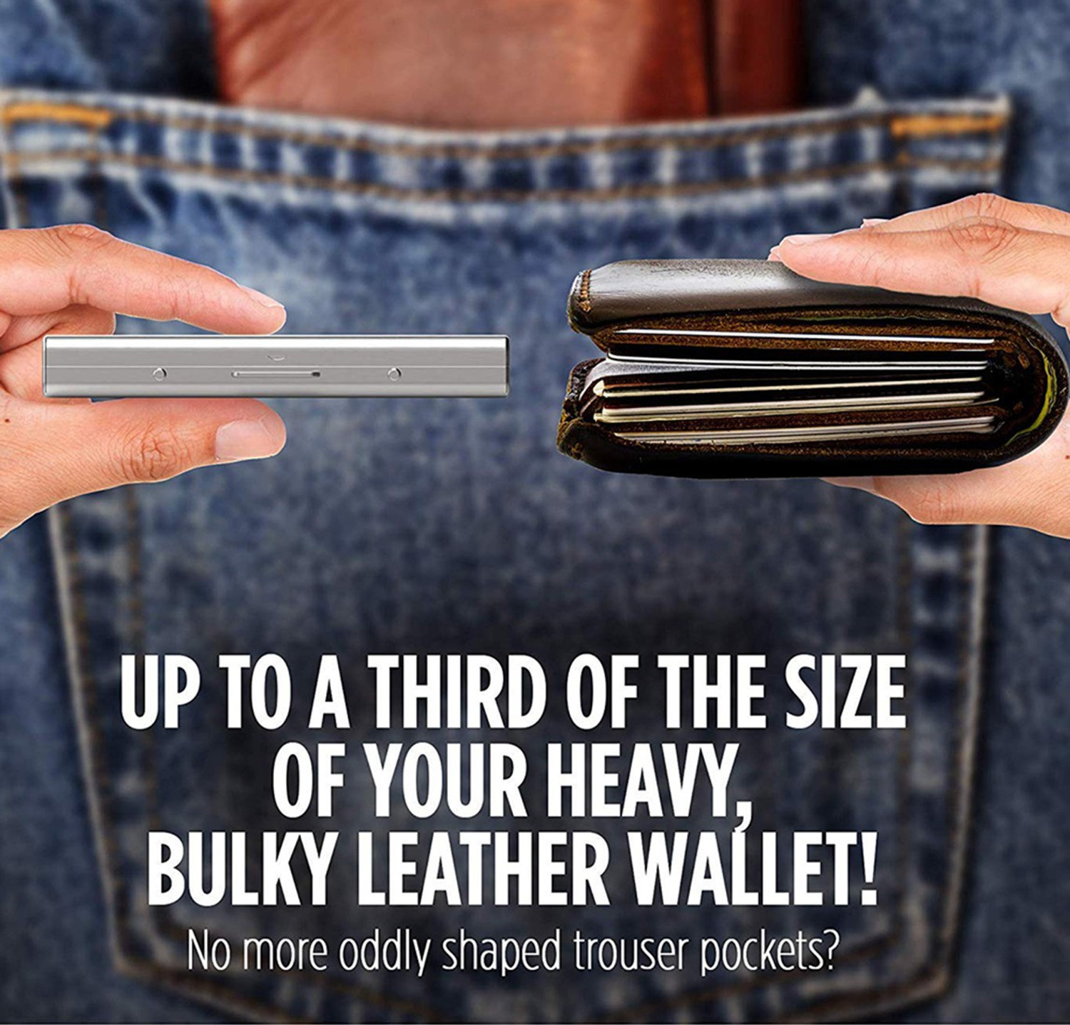 Image of StealODeal RFID Protected Slim Stainless Steel Debit /Credit /ATM Slots 6 Card Holder