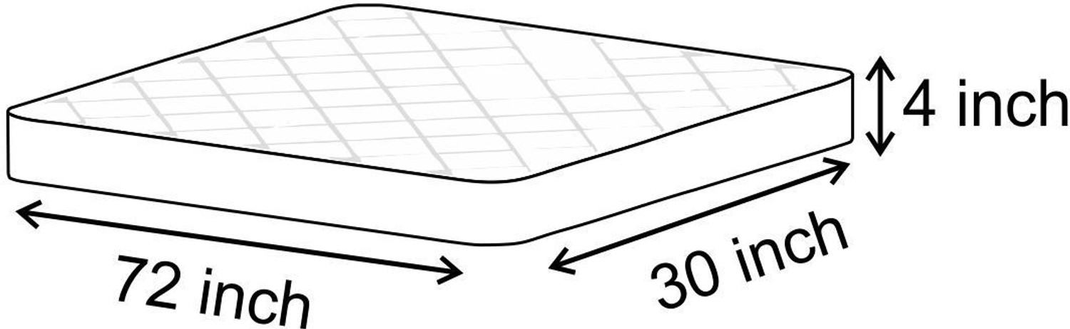 Image of SLEEP SPA STARLIFE Medium Reversible DIRECT FROM FACTORY 4 inch Single PU Foam Mattress