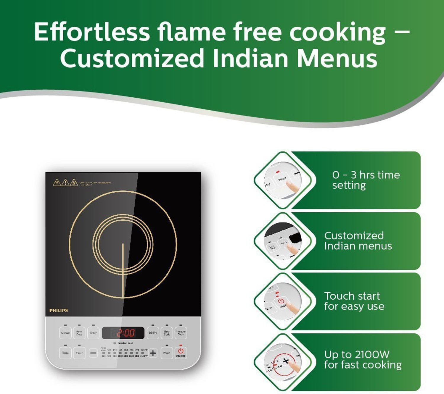 PHILIPS Induction Cooktop (Black, Push Button HD4928 /01) Price History