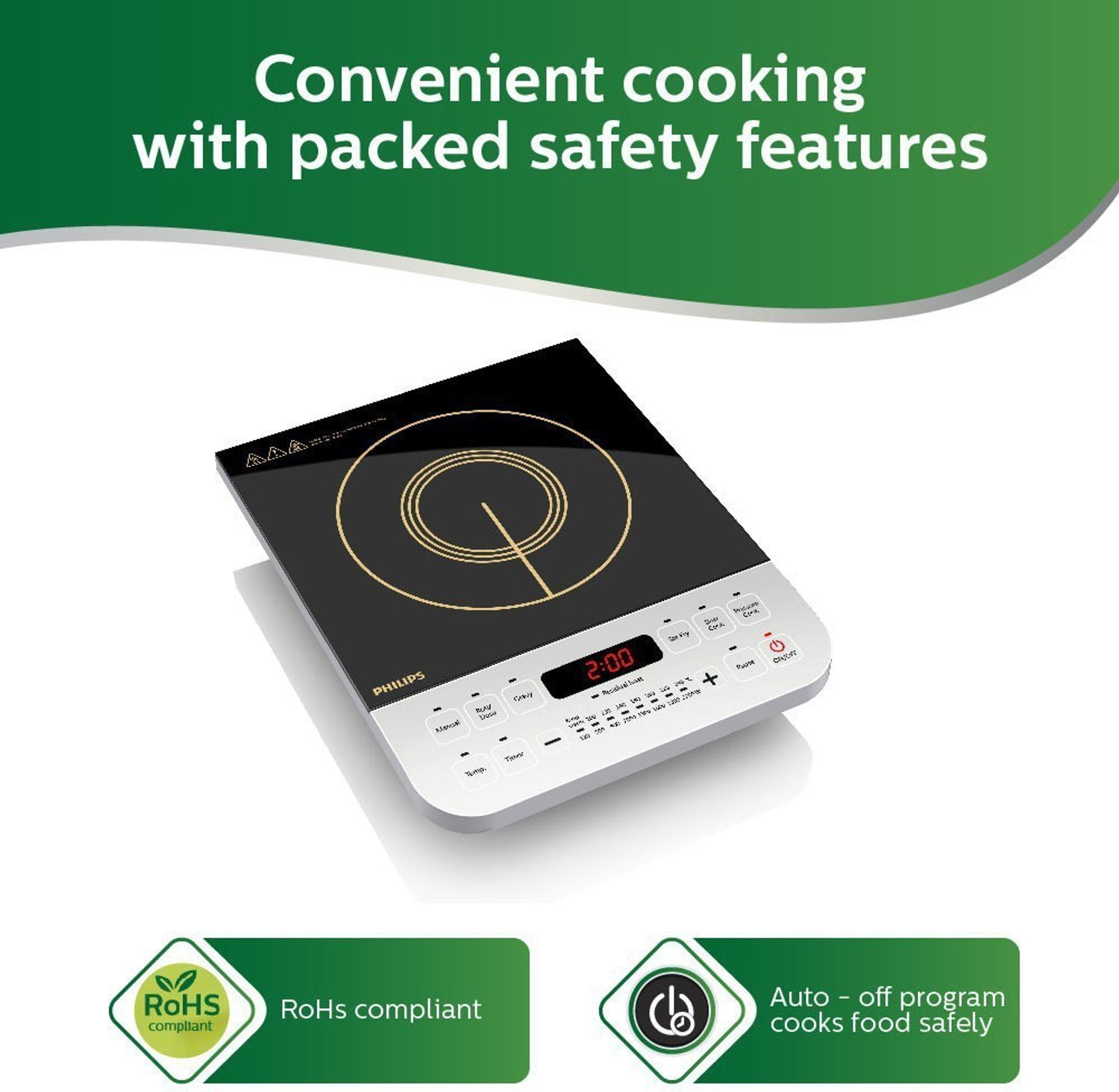 PHILIPS Induction Cooktop (Black, Push Button HD4928 /01) Price History