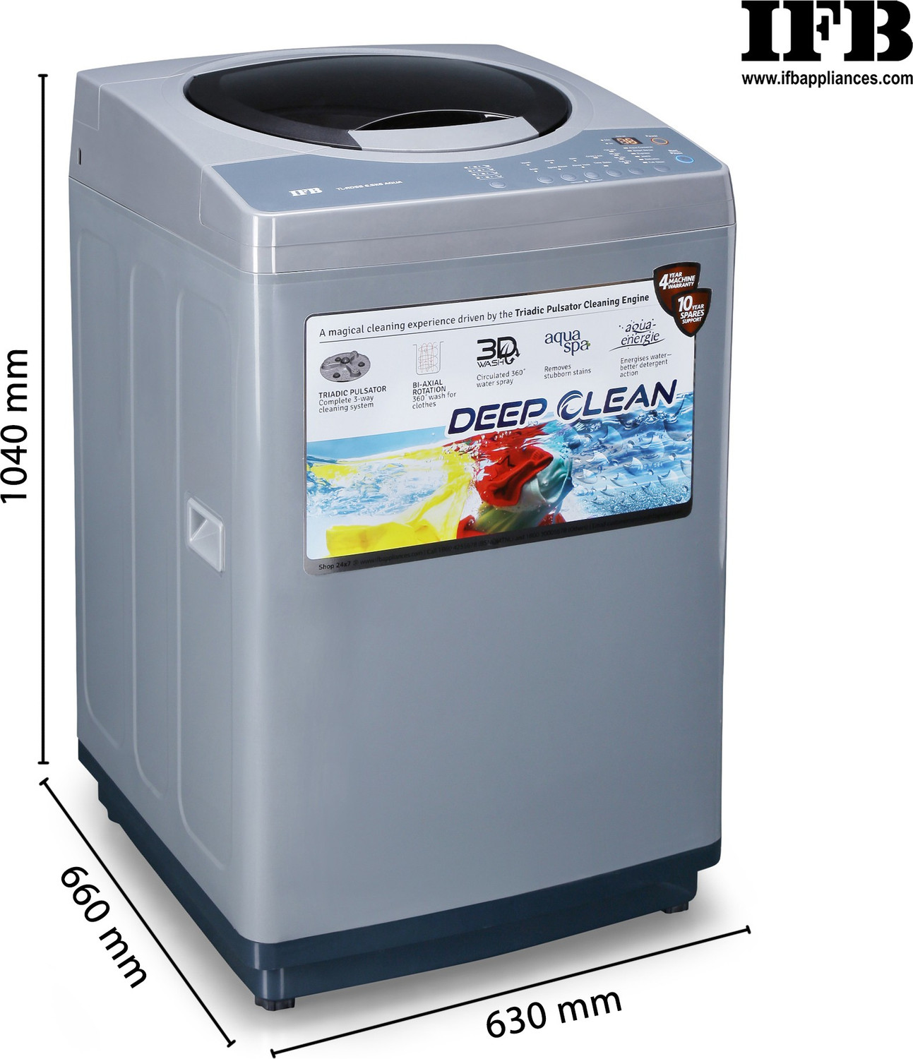 Image of IFB 6.5 kg 5 Star Fully Automatic Top Load Washing Machine Silver