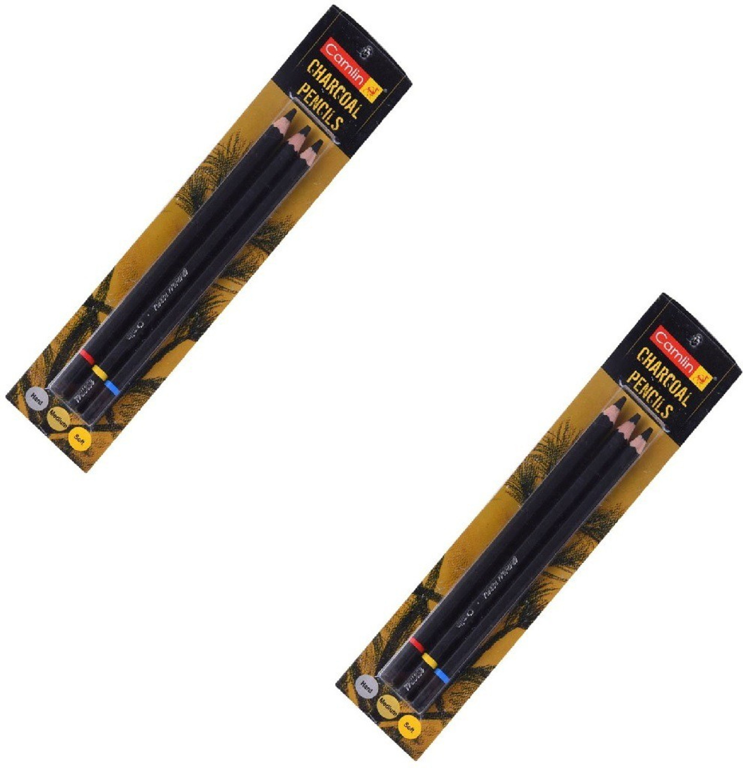 Camlin Charcoal Soft Medium Hard Hexagonal Shaped Color Pencils  (Se