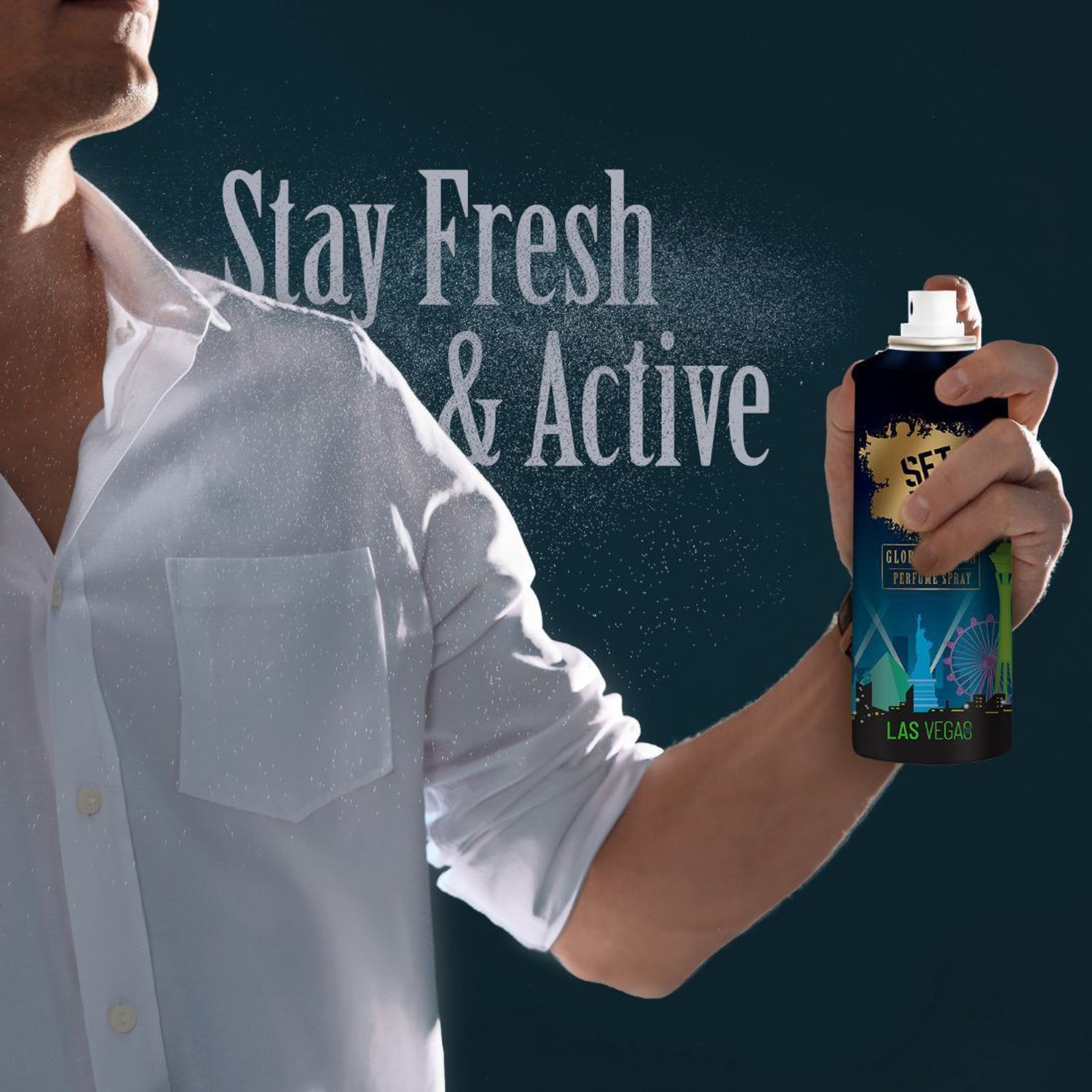 Image of SET WET Global Edition Perfume Spray, Las Vegas Live Perfume Body Spray - For Men