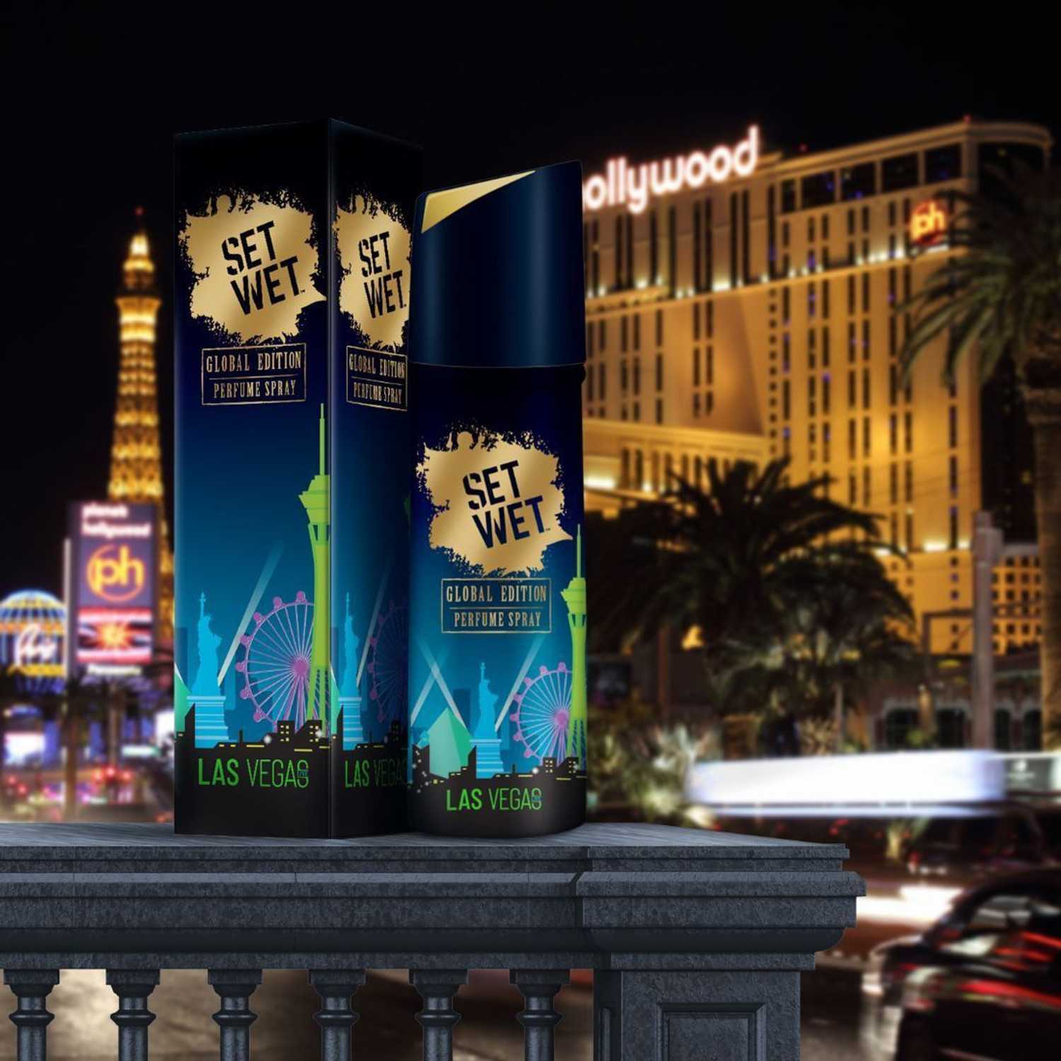 Image of SET WET Global Edition Perfume Spray, Las Vegas Live Perfume Body Spray - For Men