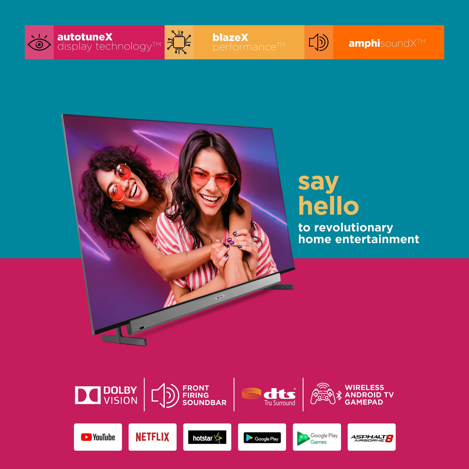 T.V MOTOROLA ZX 109 cm (43 inch) Ultra HD (4K) LED Smart Android TV