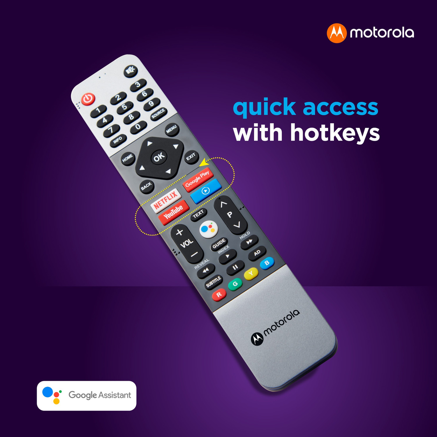 Image of MOTOROLA ZX 109 cm (43 inch) Ultra HD (4K) LED Smart Android TV with Wireless Gamepad (43SAUHDM)