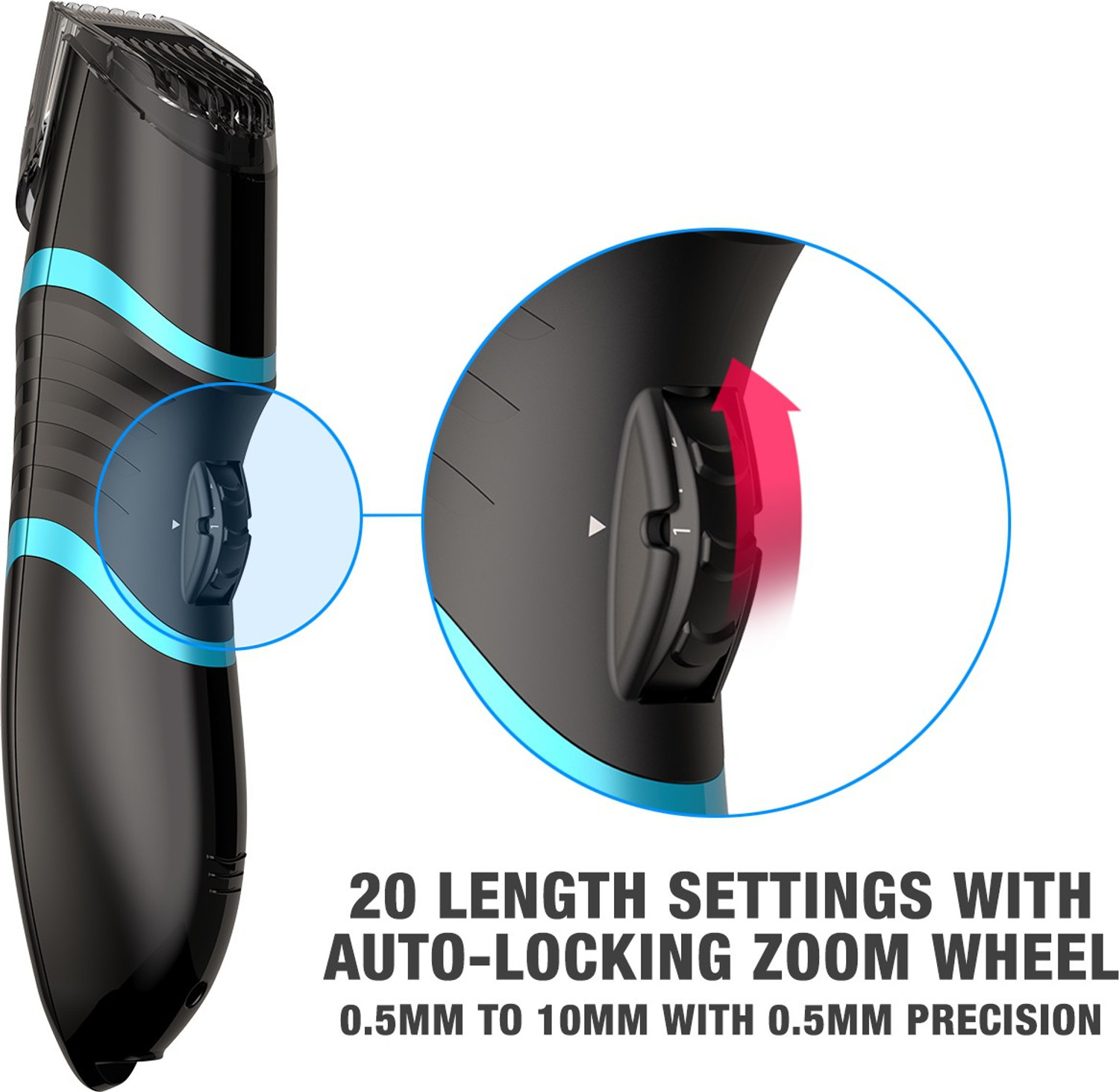 Image of HAVELLS BT9005 Trimmer 50 min Runtime 20 Length Settings (Black, Blue)