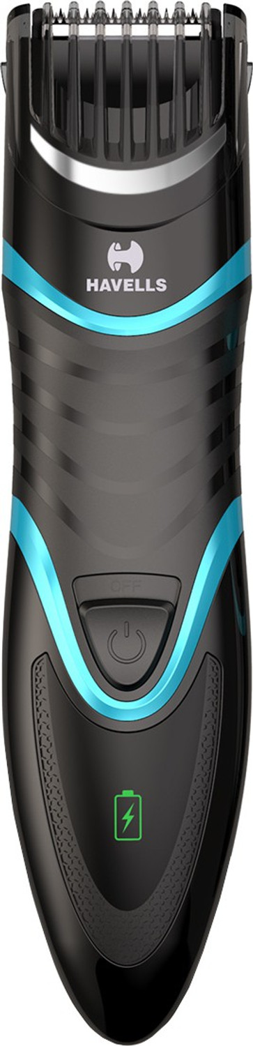 Image of HAVELLS BT9005 Trimmer 50 min Runtime 20 Length Settings (Black, Blue)