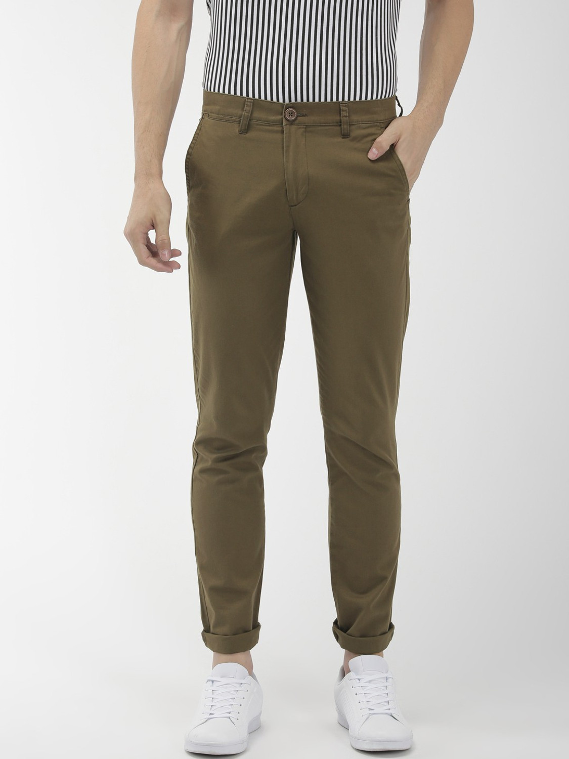 The Indian Garage Co. Slim Fit Green Trousers – ₹460