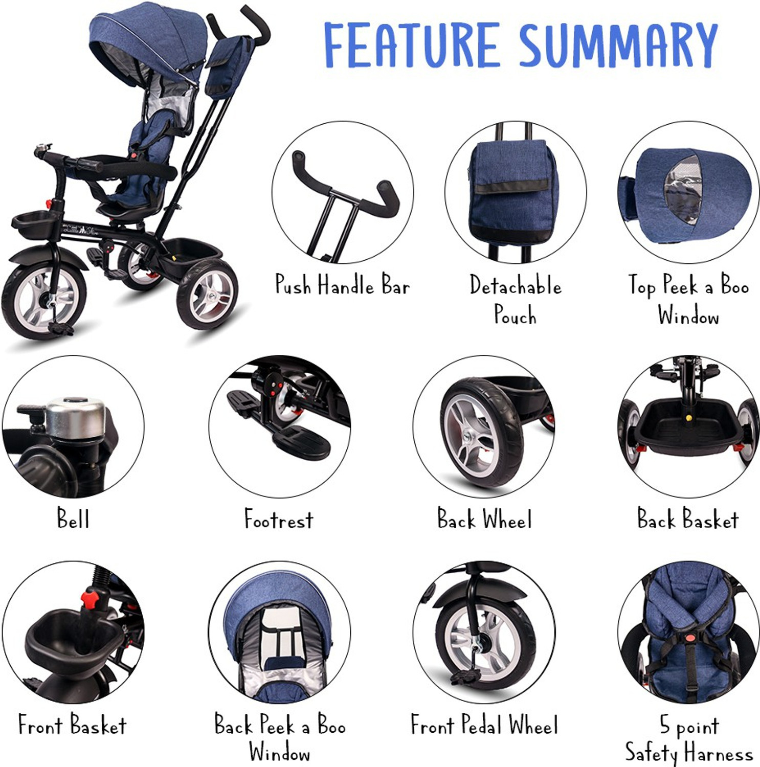 Little Olive Roller Coaster Premium Baby Kids Trike Ride On 1 5 Years Tricycle Blue Price History