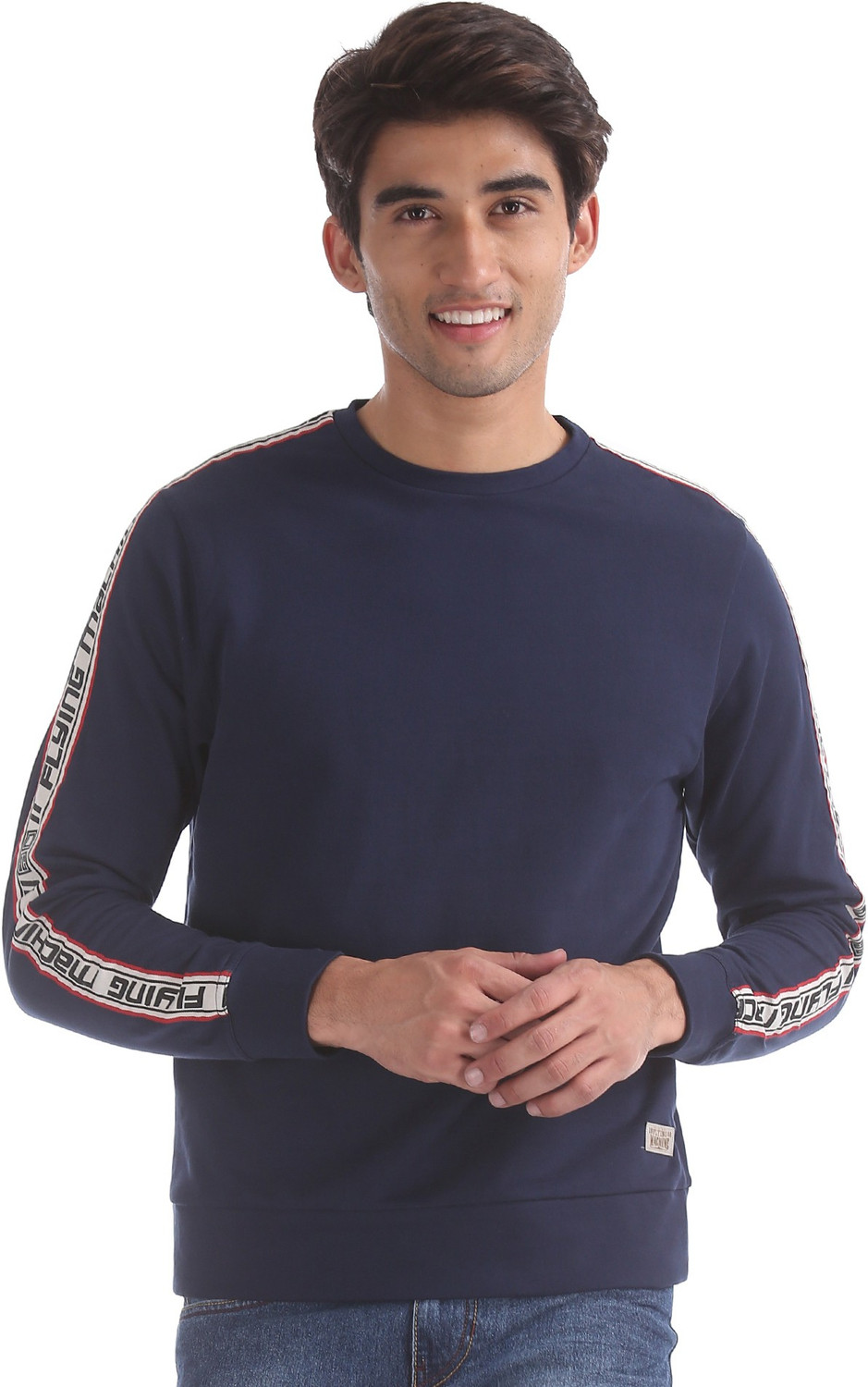 Flying machine full cheap sleeve solid men's sweatshirt