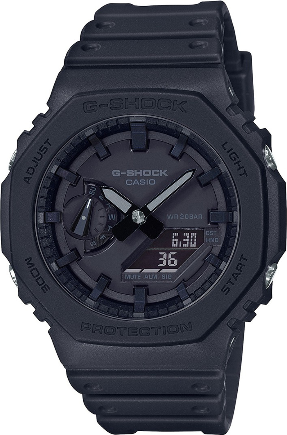Image of CASIO GA-2100-1A1DR G-SHOCK GA-2100-1A1DR Black Dial Resin Strap Analog-Digital Watch - For Men