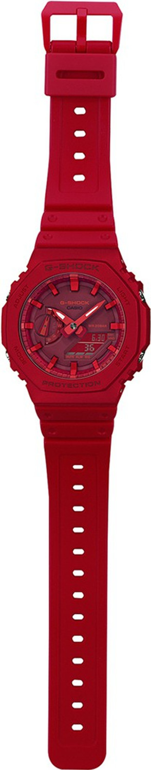 Image of CASIO GA-2100-4ADR G-SHOCK GA-2100-4ADR Red Dial Resin Strap Analog-Digital Watch - For Men