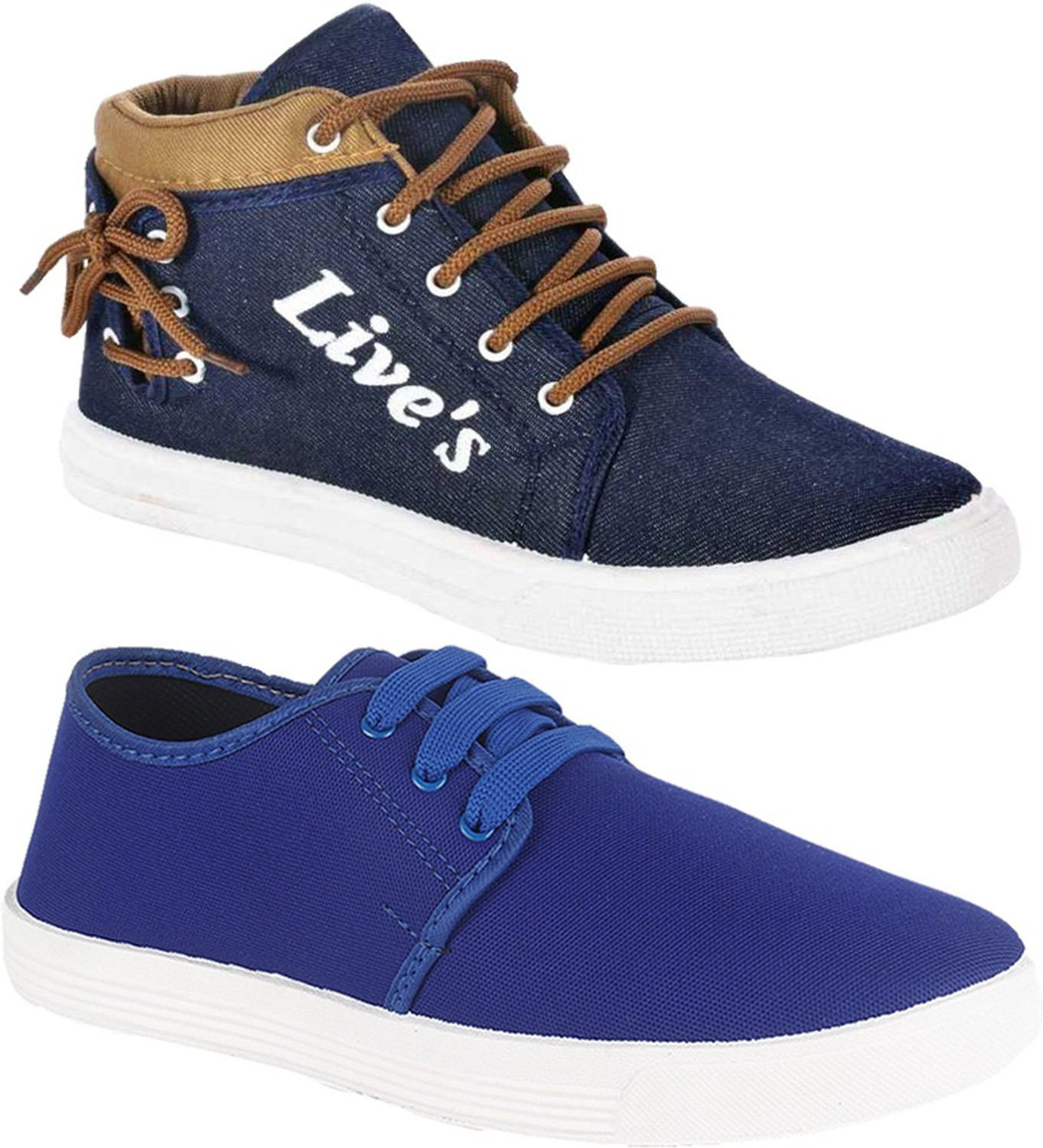 BRUTON Men Combo Pack of 2 Casual Shoes Canvas Shoes For Men