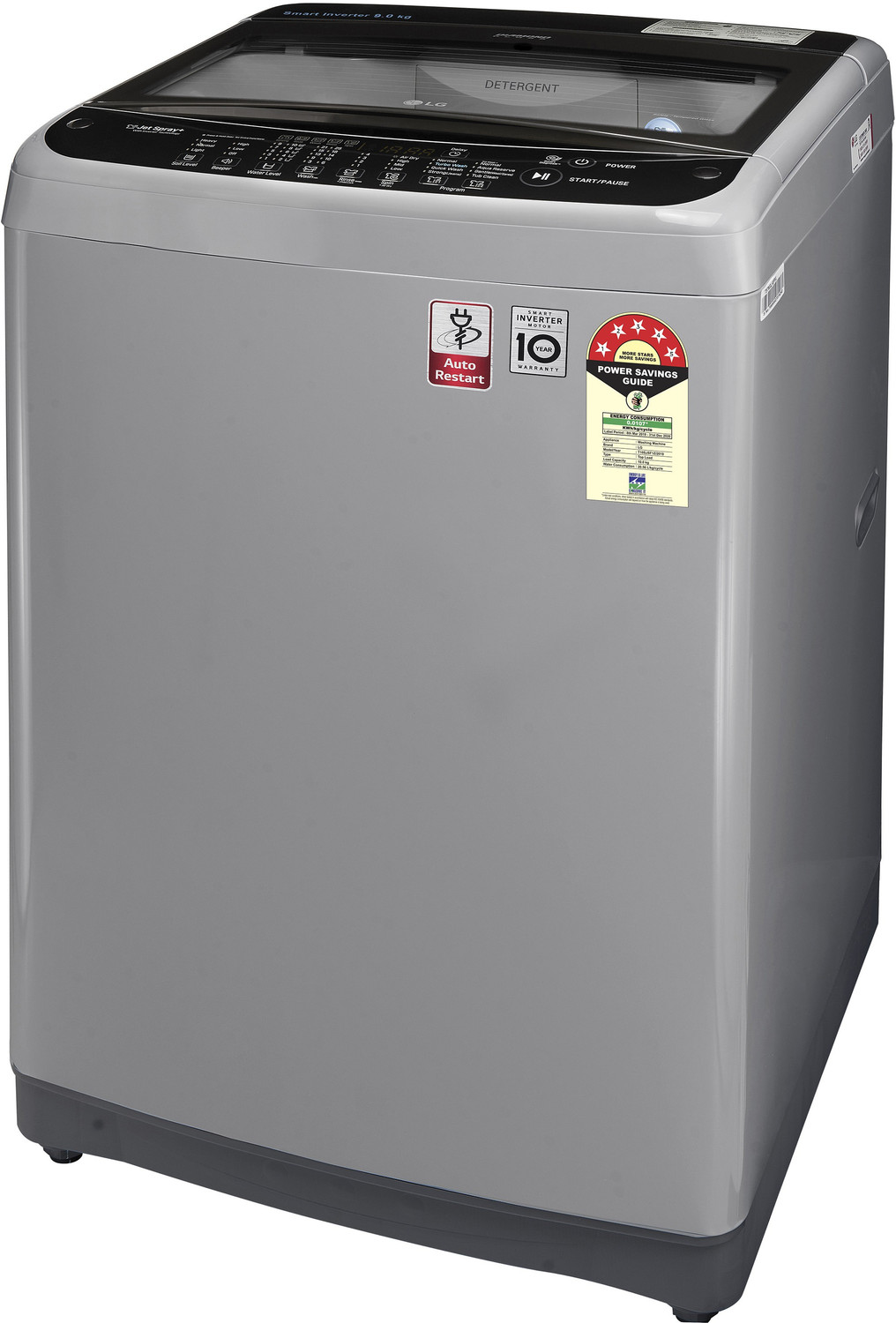 Image of LG 10 kg 5 Star Rating Fully Automatic Top Load Washing Machine Silver
