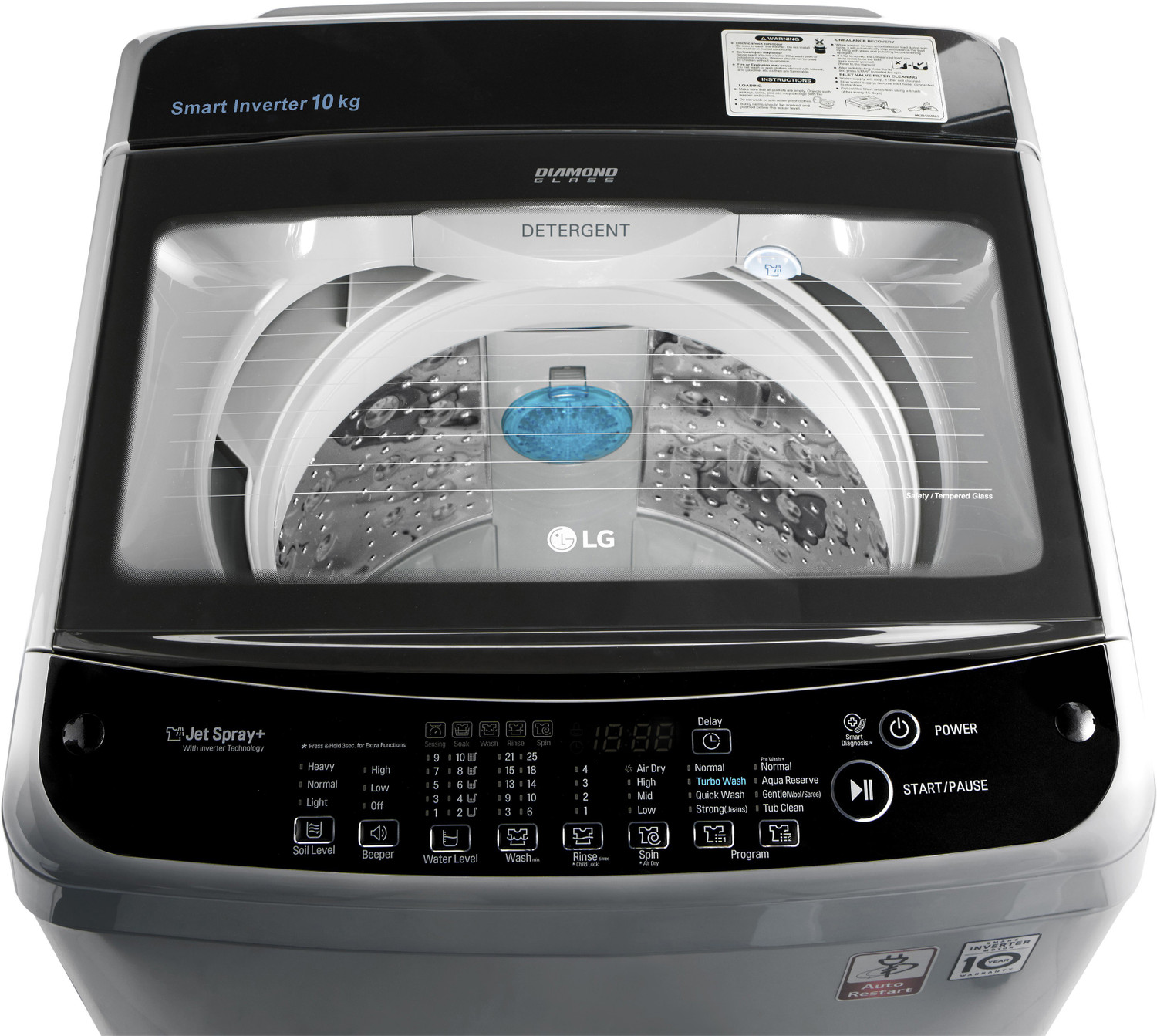 Image of LG 10 kg 5 Star Rating Fully Automatic Top Load Washing Machine Silver