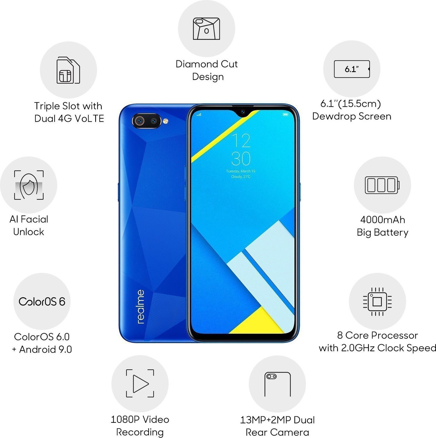 Image of realme C2 (Diamond Blue, 16 GB)
