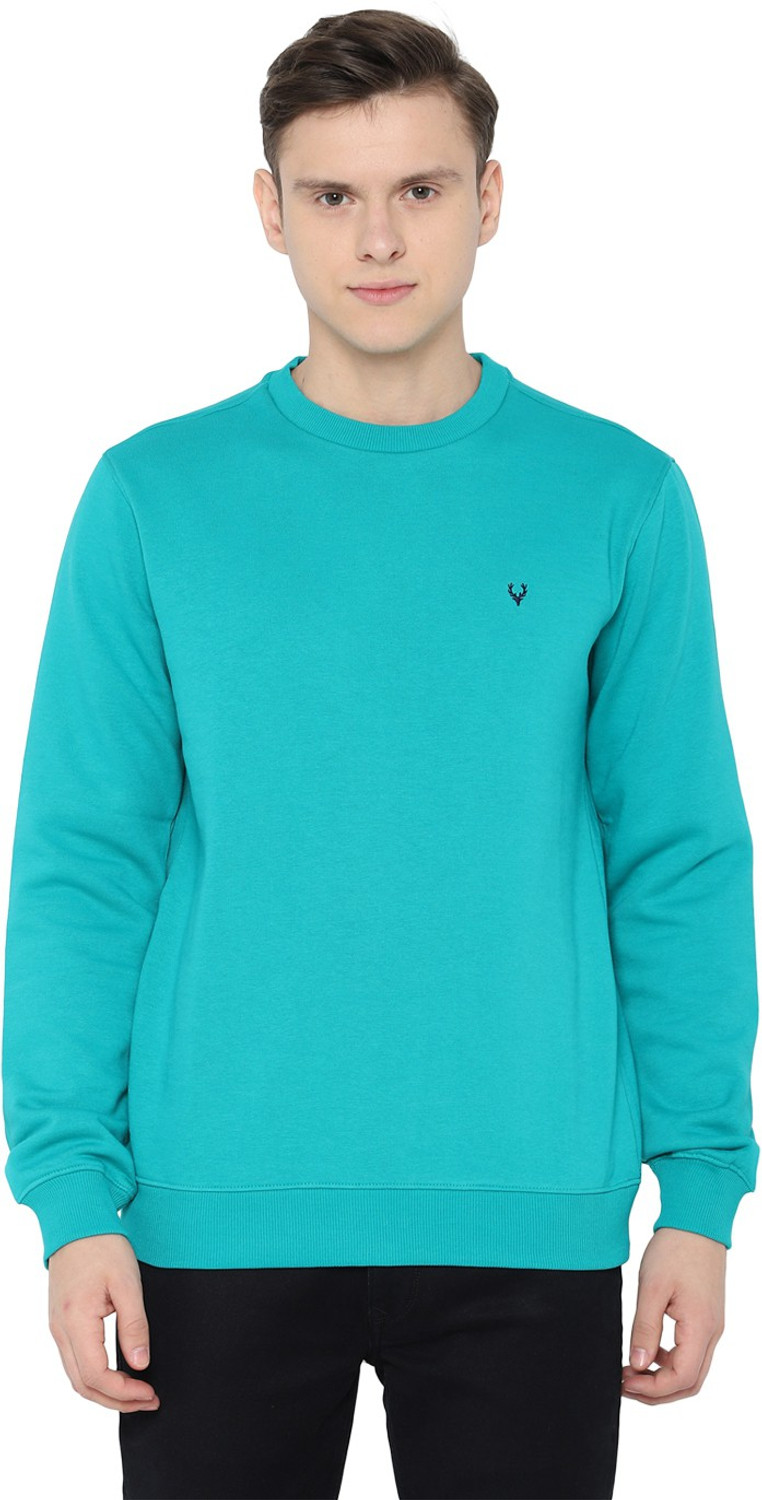 Image of Allen Solly Men Full Sleeve Solid Hooded Sweatshirt