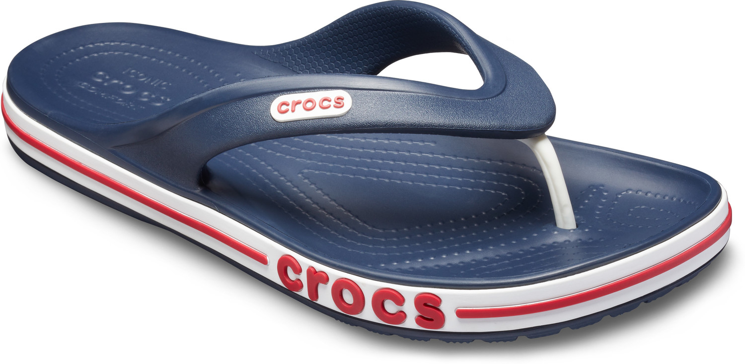 Crocs navy shop blue flip flops