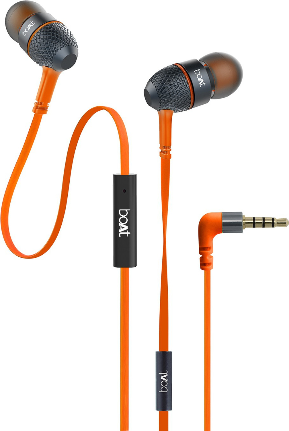 boAt Bassheads 220 Wired Headset  (Molten Orange, In the Ear)