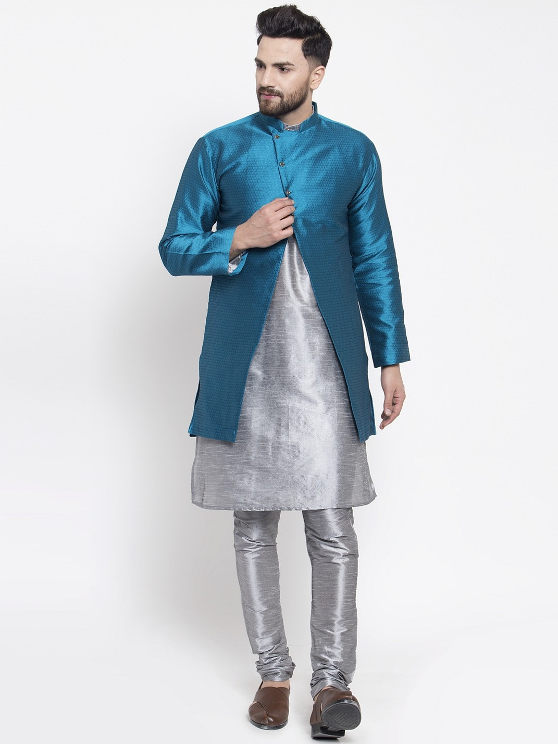 ABH Lifestyle Men Kurta Pyjama Ethnic Jacket Set Price History