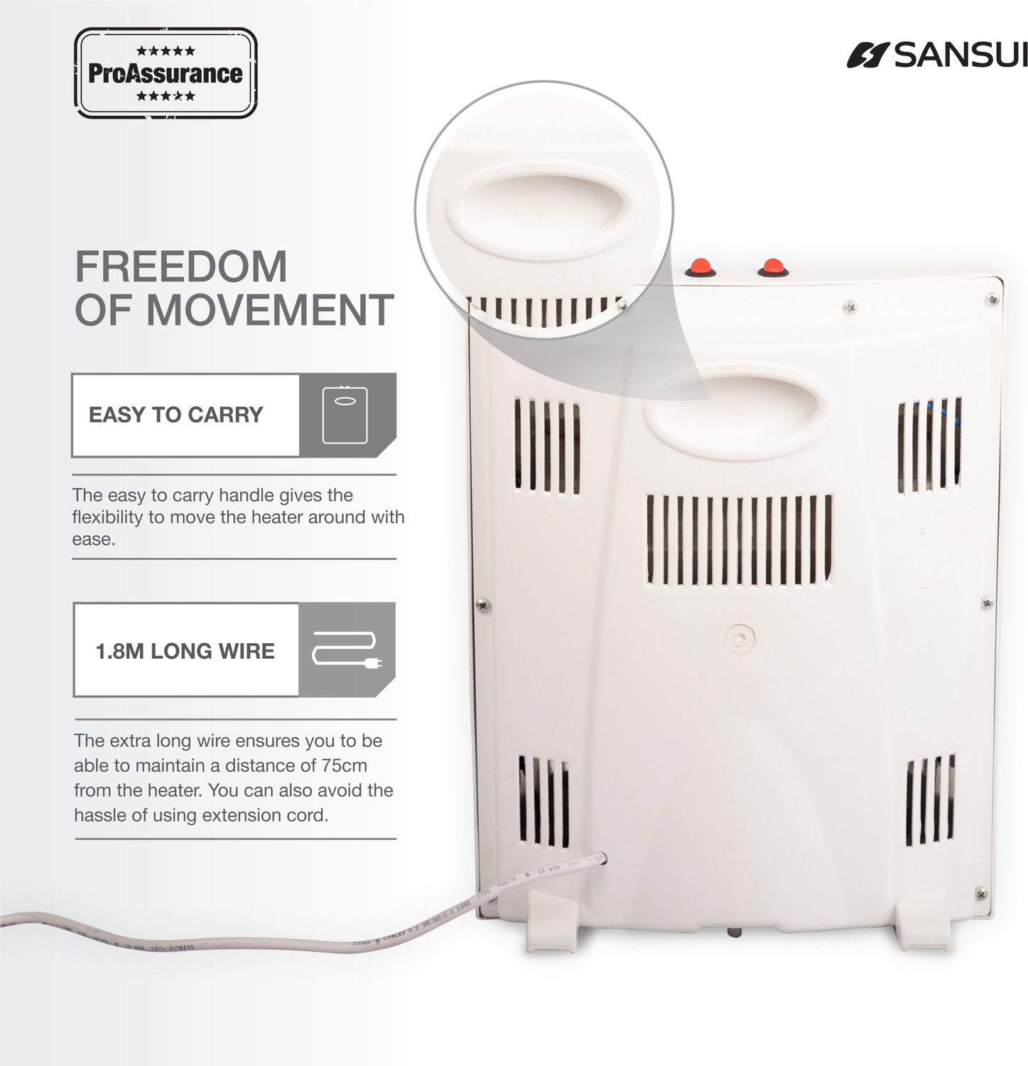 Image of Sansui SQH800 SQH800 Quartz Room Heater