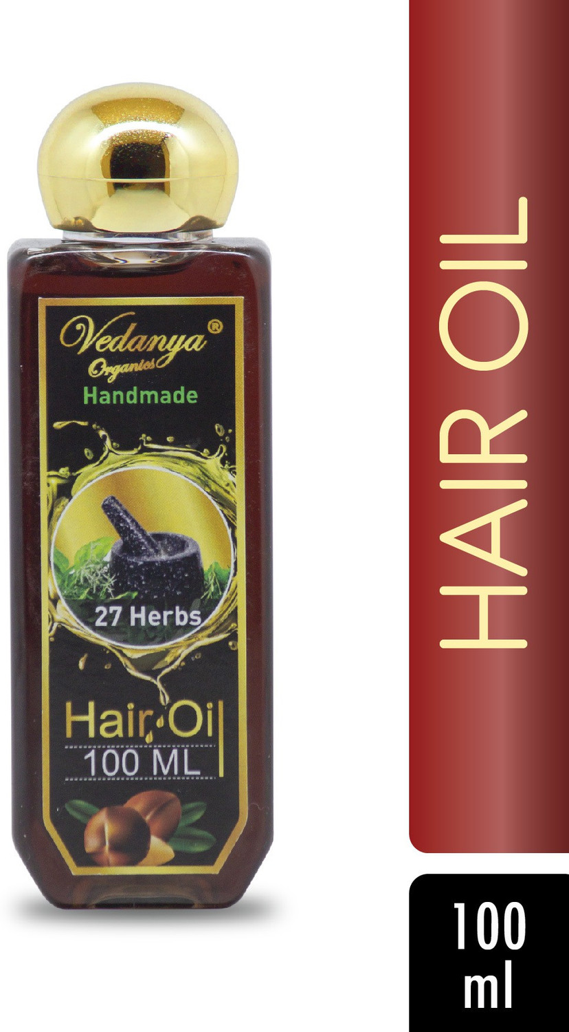 Image of Vedanya Organics handmade hair Oil with 27 herbs- Delays Greying 100 ml. (Pack of 6) Hair Oil