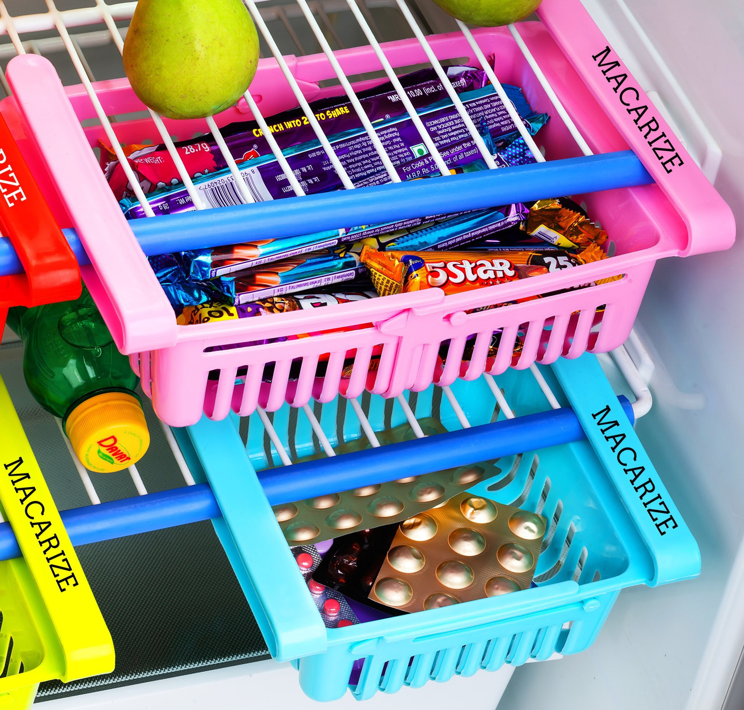 MACARIZE 02 pc ORIGINAL ADJUSTABLE Fridge Storage JAPAN Design BY MACA