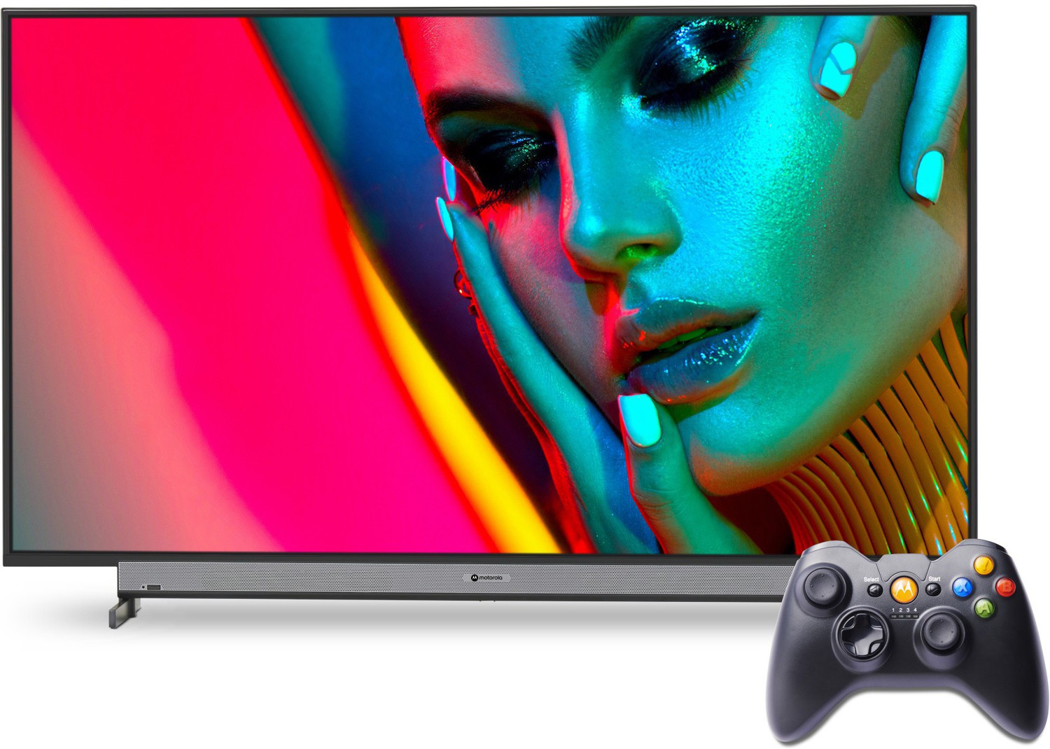Image of MOTOROLA ZX 109 cm (43 inch) Ultra HD (4K) LED Smart Android TV with Wireless Gamepad (43SAUHDM)