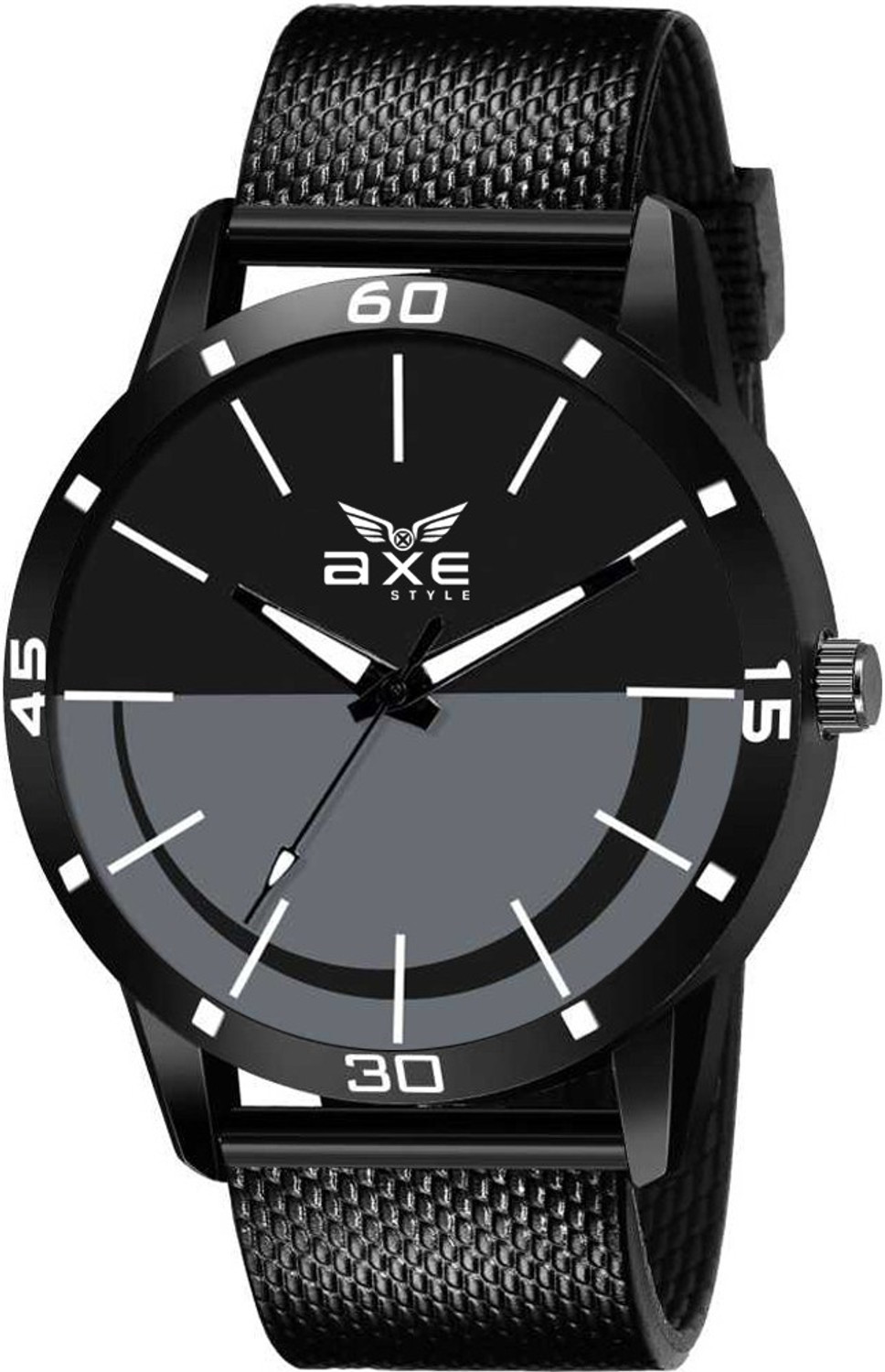 Image of AXE Style X-1203 Black Leather Strap Wrist Watch For Mens & Boys Branded /Brand Hands Analog Watch Analog Watch - For Men
