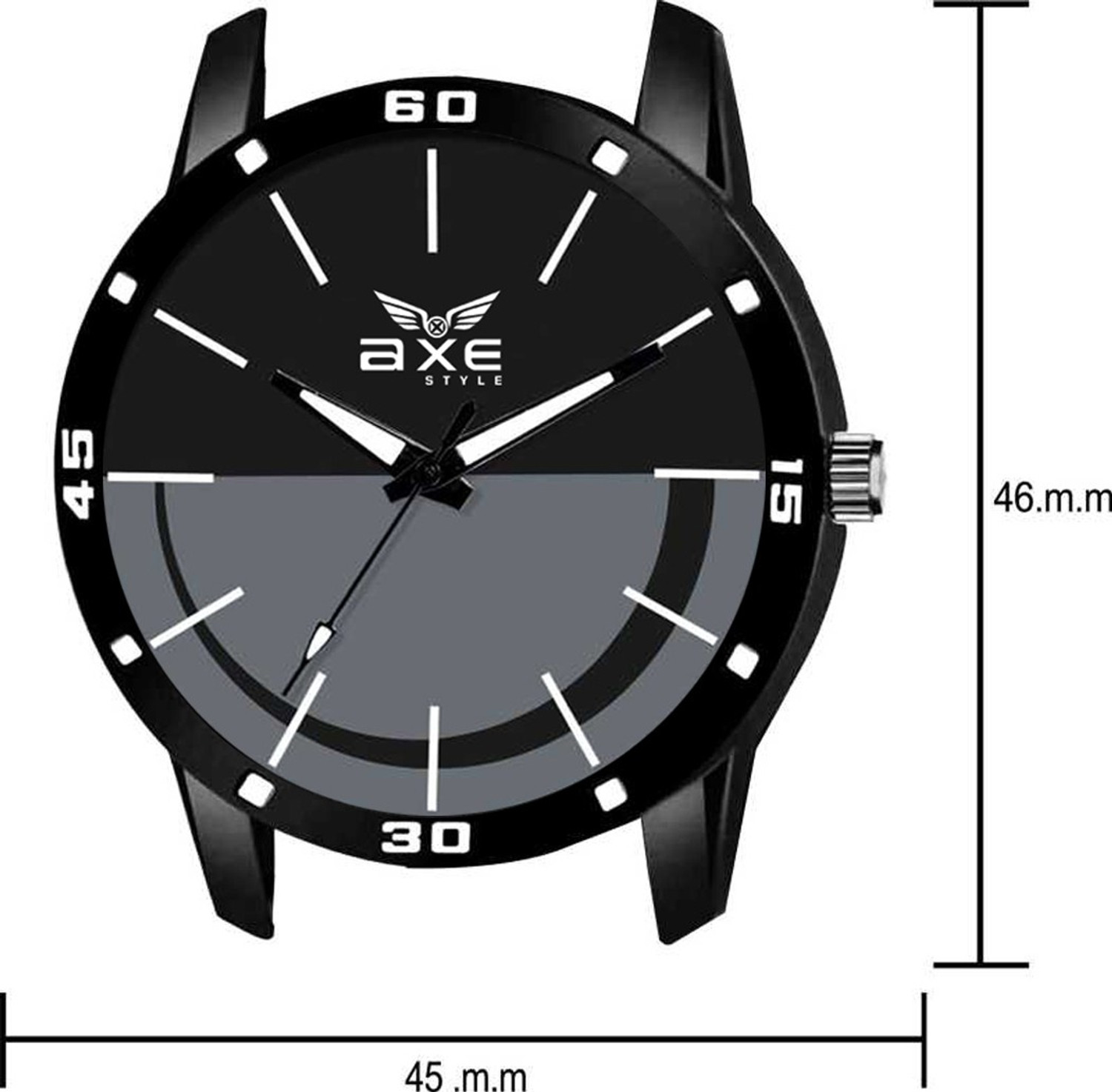 Image of AXE Style X-1203 Black Leather Strap Wrist Watch For Mens & Boys Branded /Brand Hands Analog Watch Analog Watch - For Men