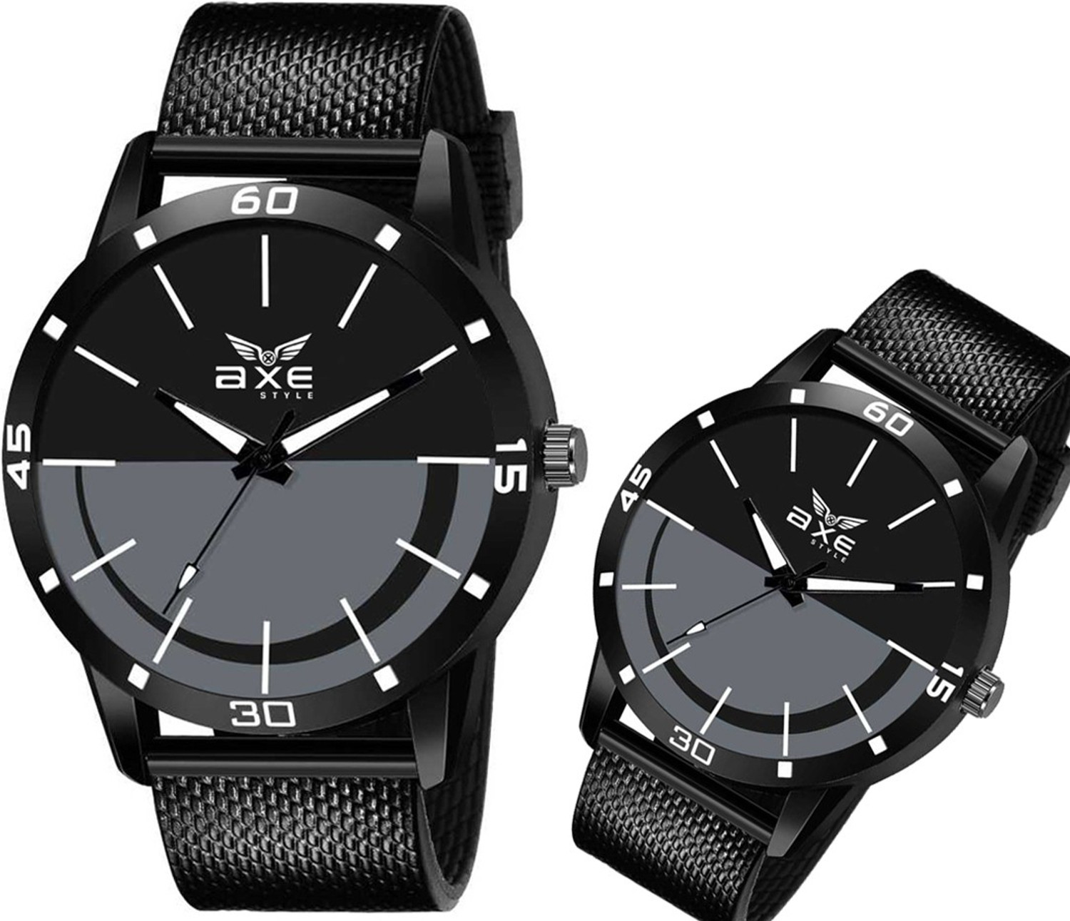 Image of AXE Style X-1203 Black Leather Strap Wrist Watch For Mens & Boys Branded /Brand Hands Analog Watch Analog Watch - For Men