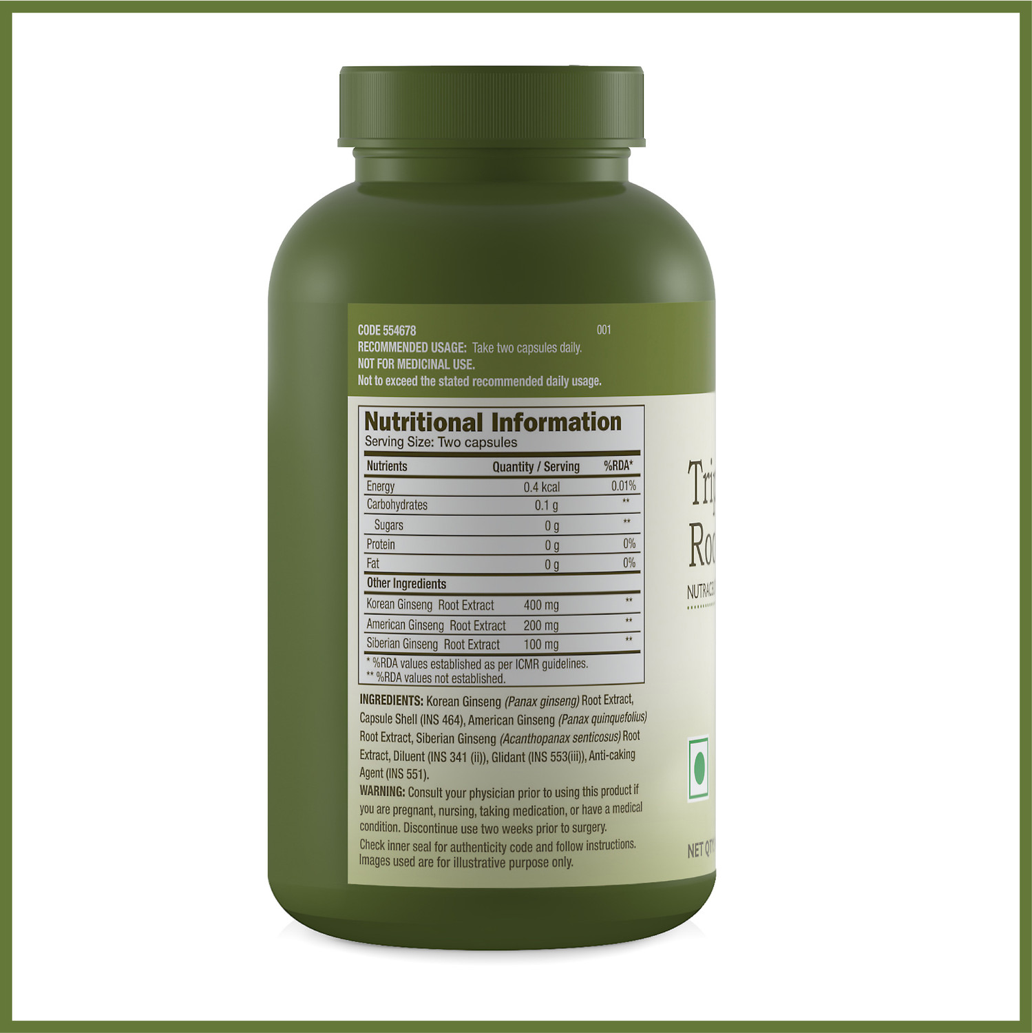 Image of GNC Herbal Plus Triple Ginseng with Korean, American & Siberian Ginseng