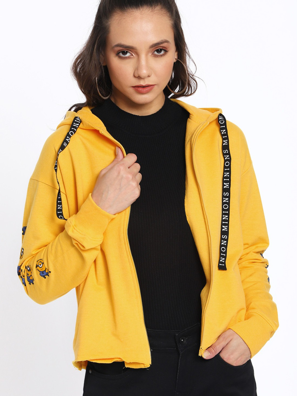 Image of Minions by Kook N Keech Full Sleeve Solid Women Sweatshirt