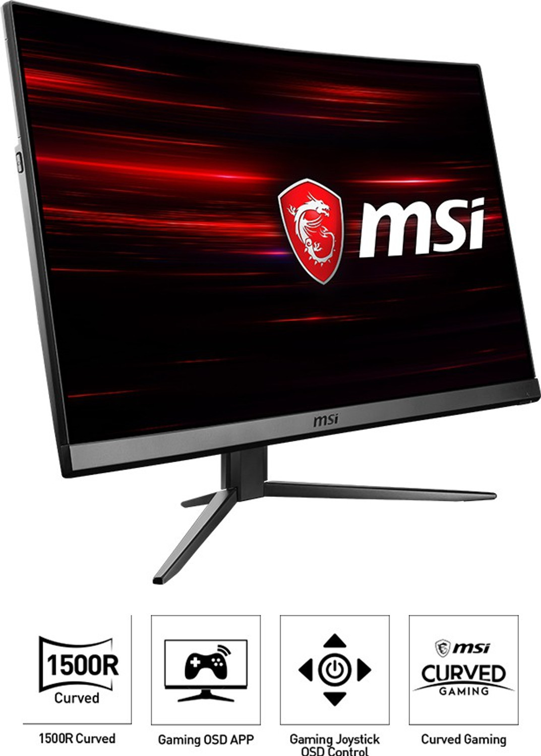 Image of MSI Optix 68.58 cm (27 inch) Curved Full HD VA Panel Gaming Monitor (Optix MAG271C with 1920x1080, 144 hz Refresh Rate, 1 ms Response time, Anti Glare Panel and Adjustable Stand)