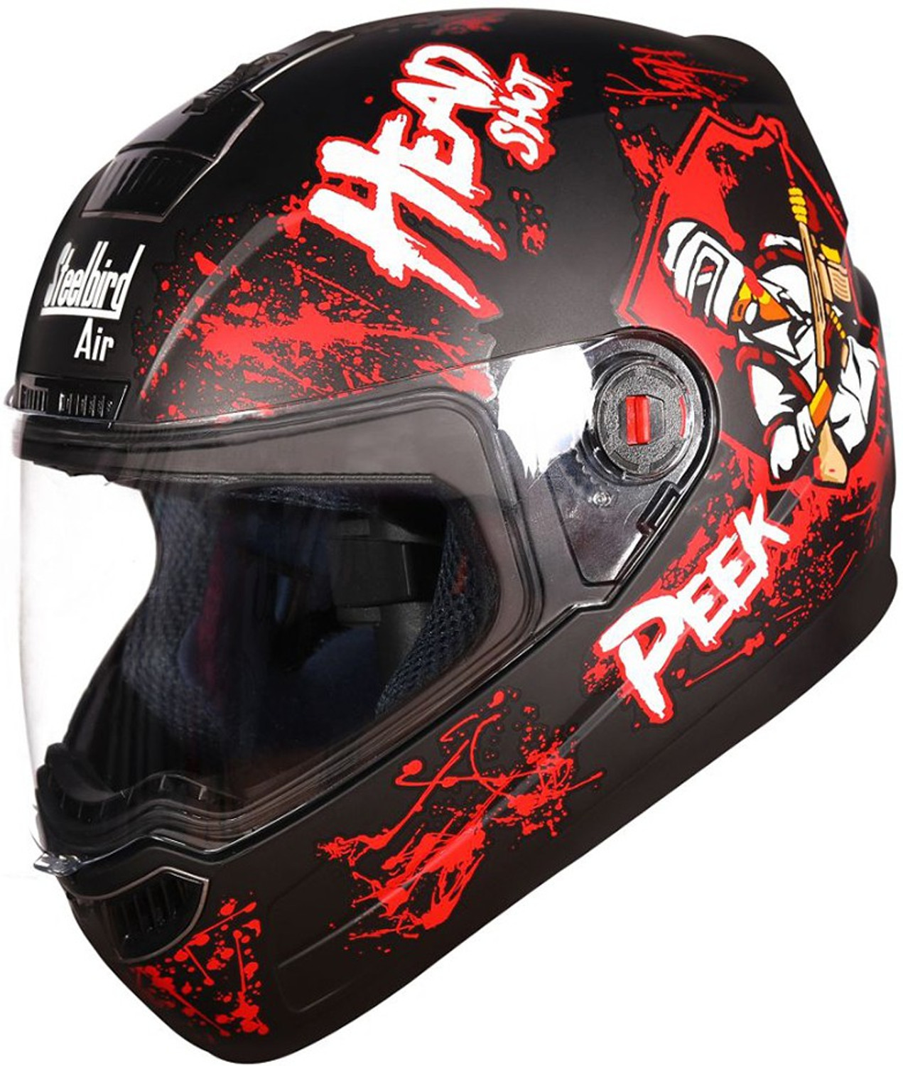 Steelbird SBA 1 Hit Man B Motorbike Helmet Matte Black Red