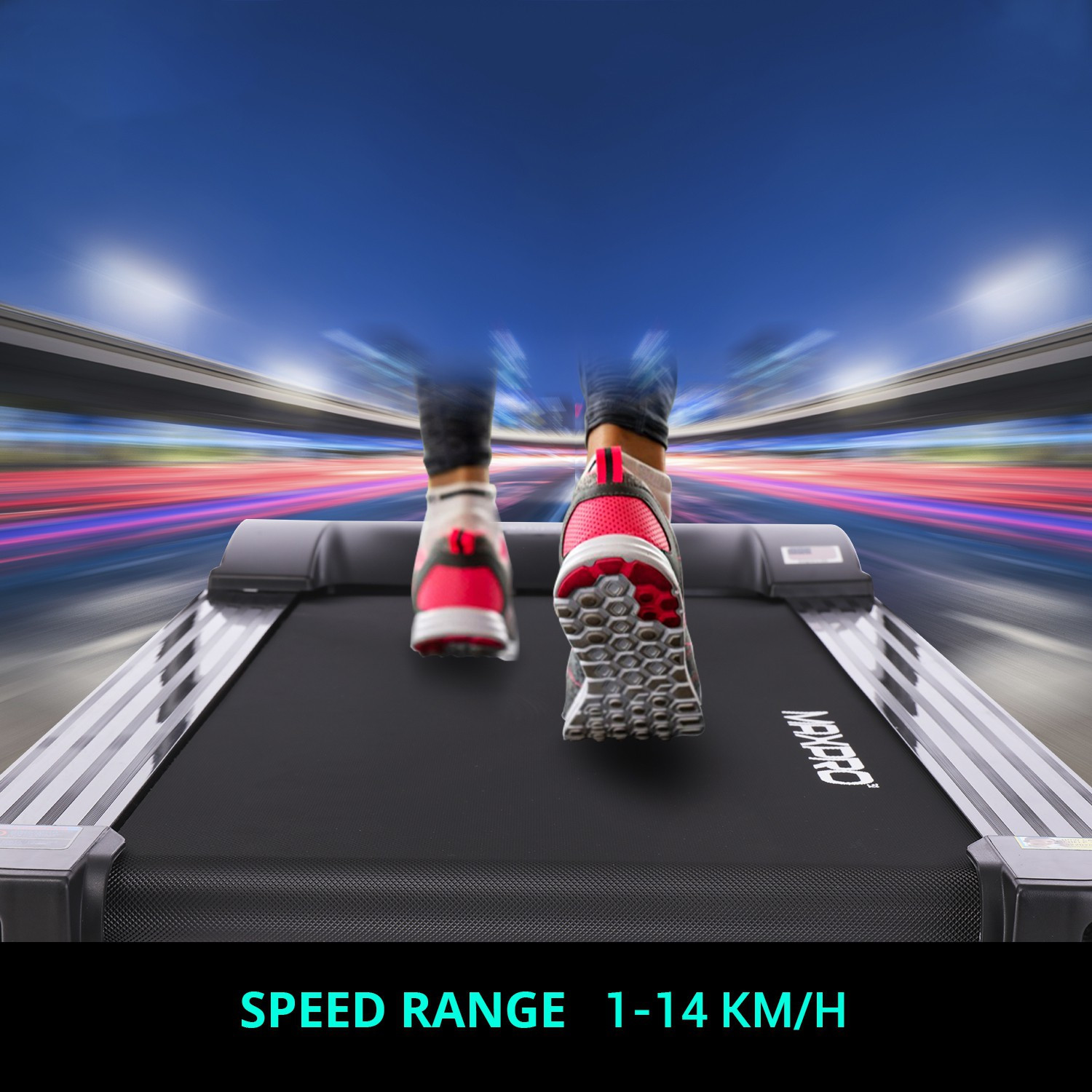 Image of Maxpro PTM405 2 HP Continuous power and 4HP Peak power with Manual Inclination settings Treadmill (Max Weight:110 kg)