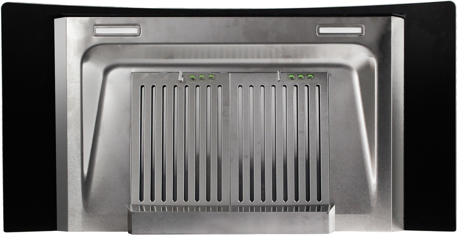 Image of FABER Hood Primus Plus Energy HC SC BK 90 / Hood Primus Plus Energy SC HC BK 90 Auto Clean with Powerful Suction Capacity Wall Mounted BK GLASS+SS 1500 CMH Chimney